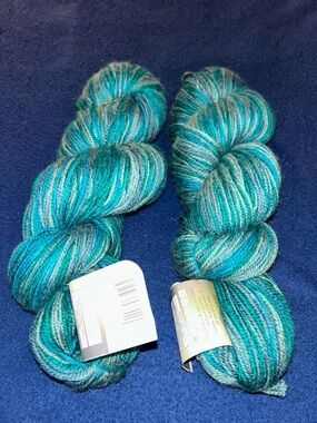 Universal Infusion Handpaints Yarn in Teal & Aqua, Hydro Power, 2 skein lot.
